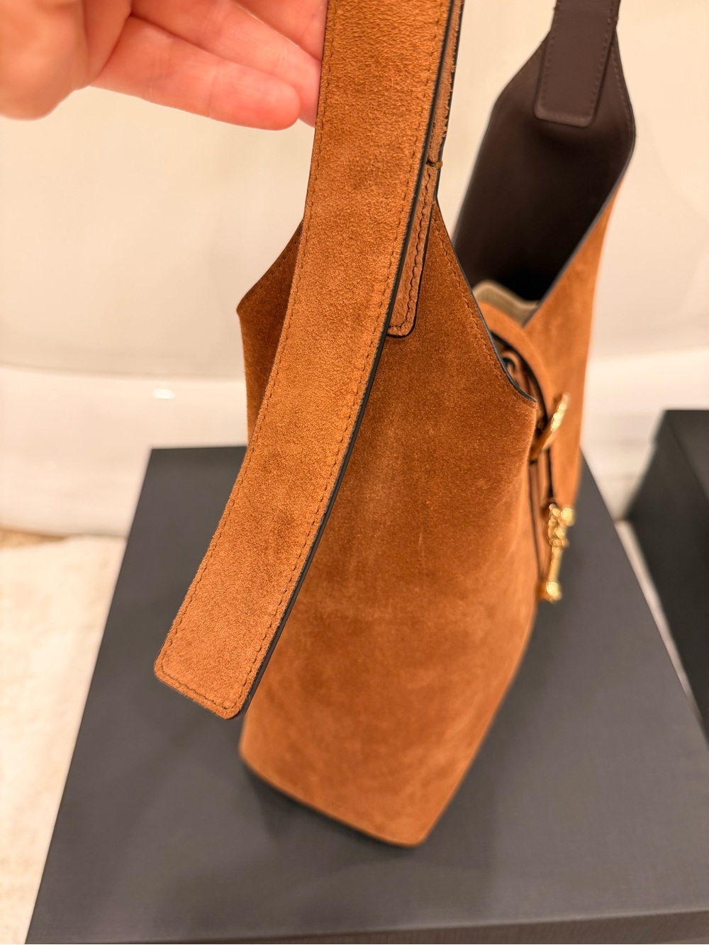 Strathberry Kite Hobo Bag in Tan Suede - Picture 3 of 10